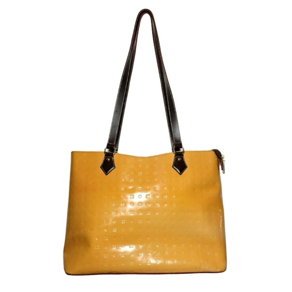 Vintage Arcadia Mustard Patent Leather Tote